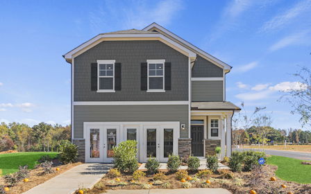 A house with a driveway.