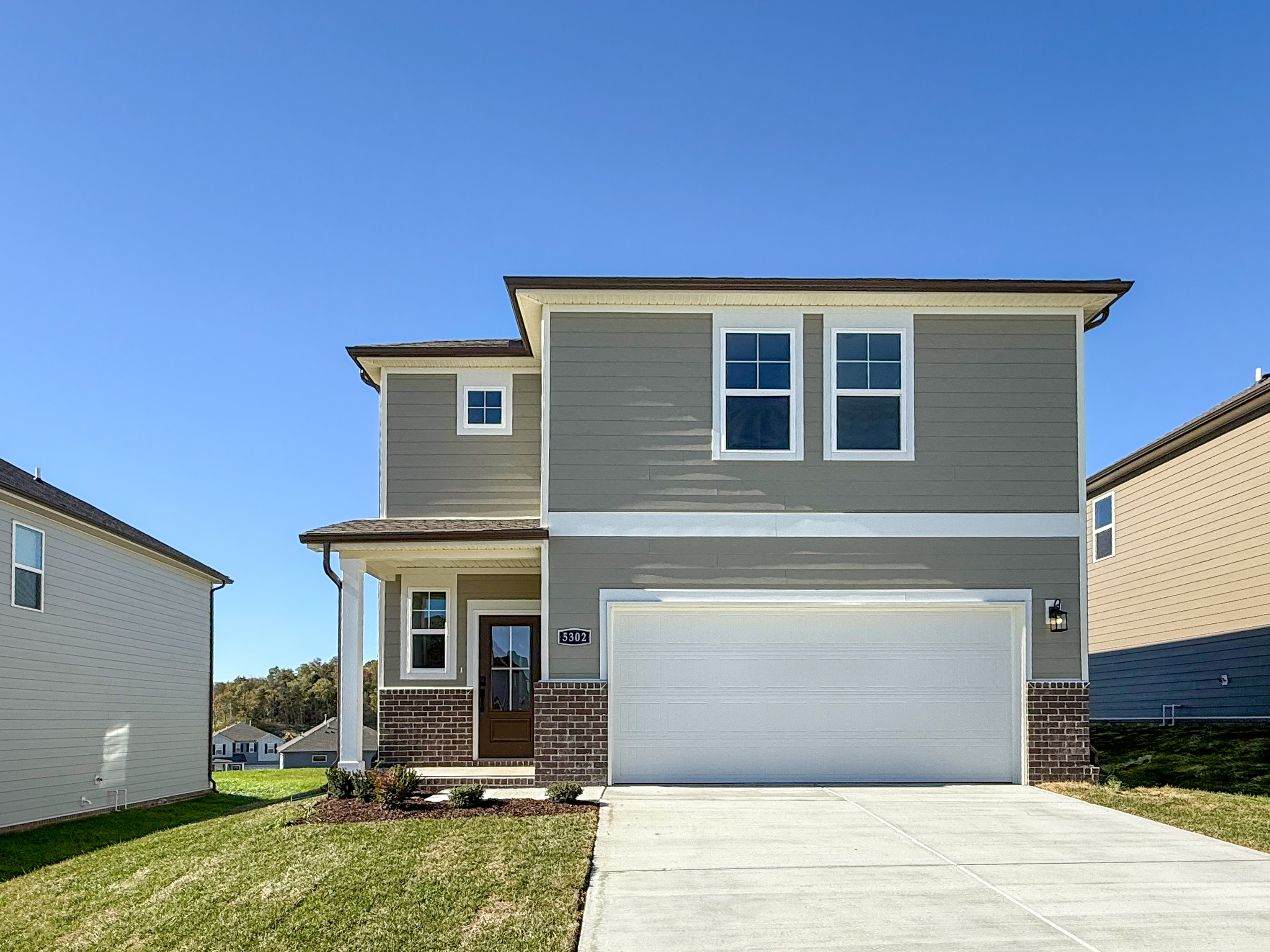 A house with a garage.