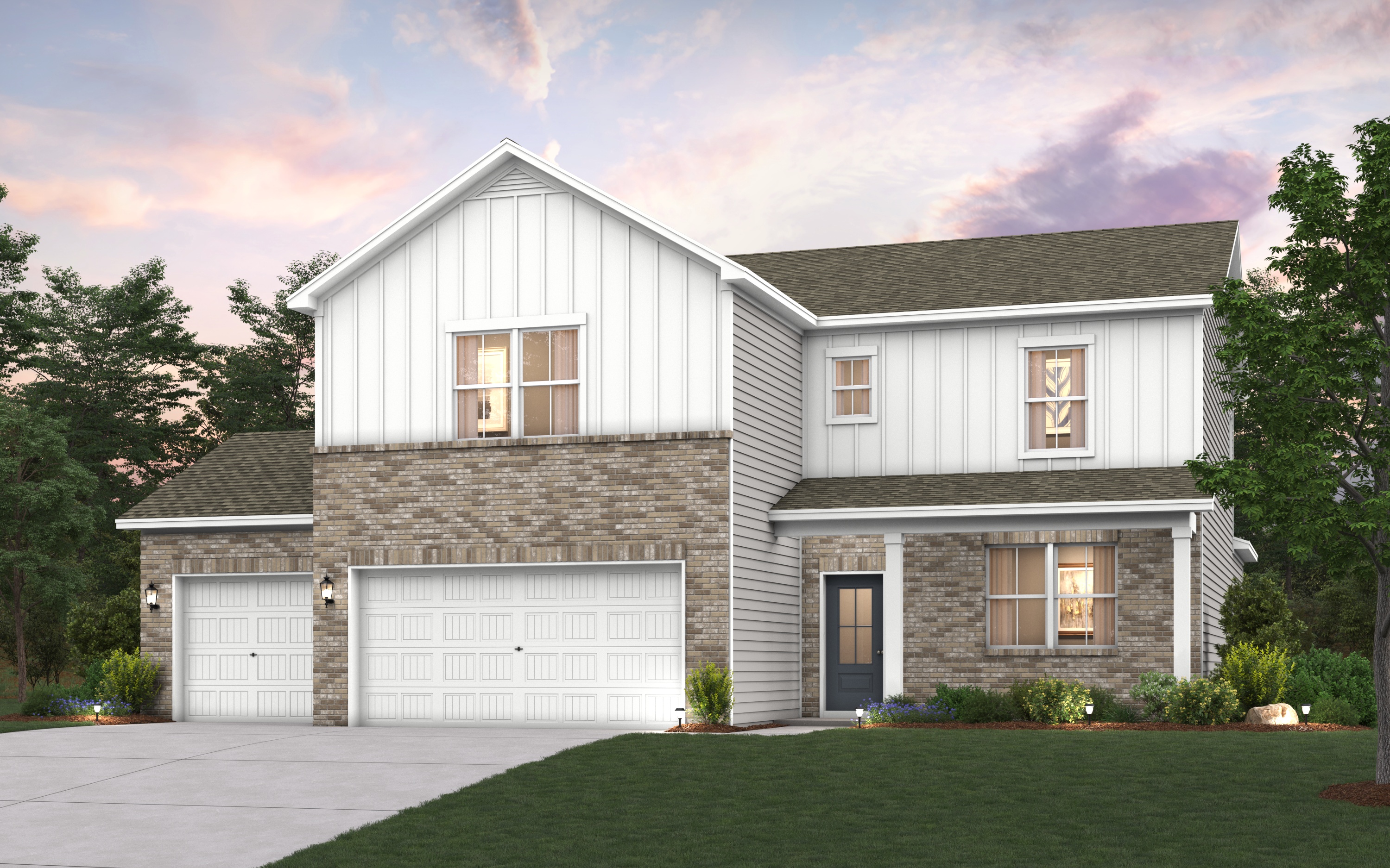 A house with a garage.