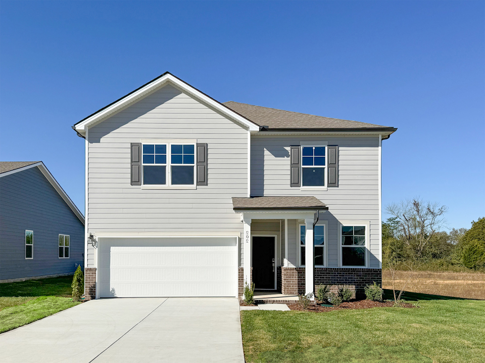 A house with a garage.