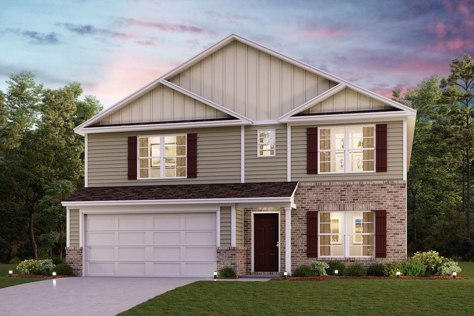 A house with a garage.