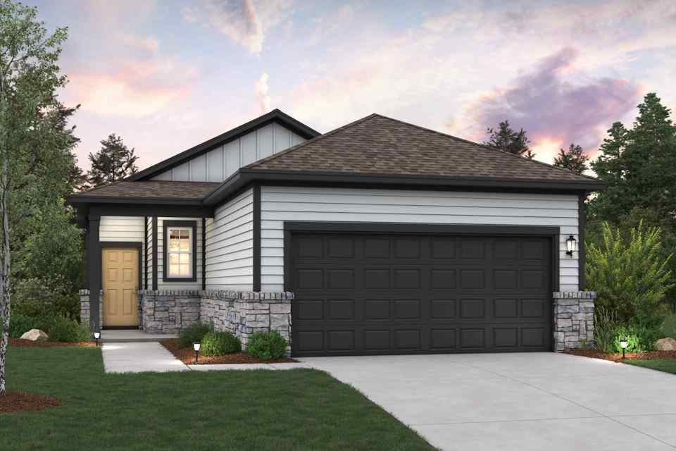 A house with a garage.