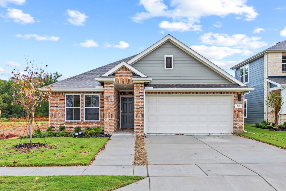 A house with a garage.