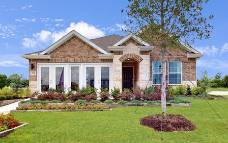 A house with a large front yard.
