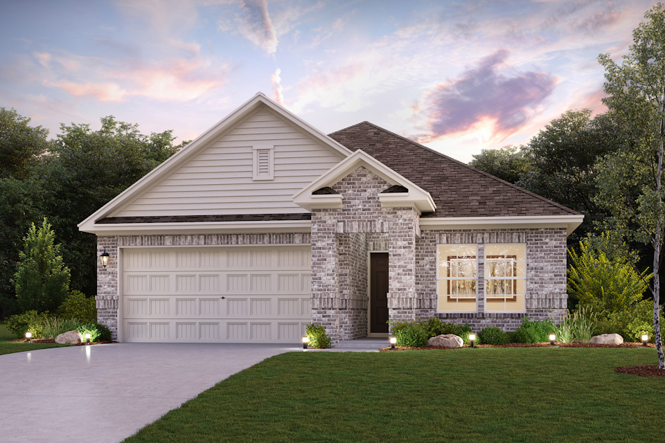 A house with a pond in the front.