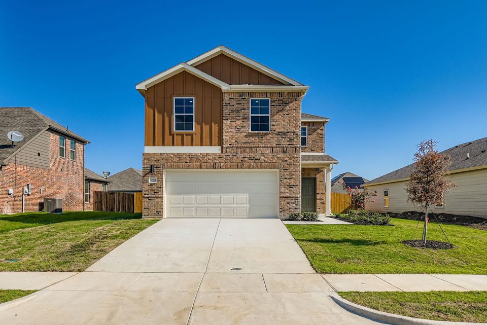 A house with a garage.