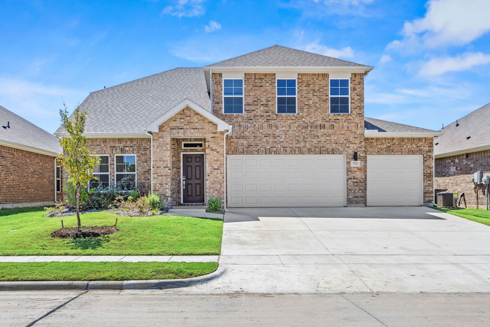 A house with a garage.