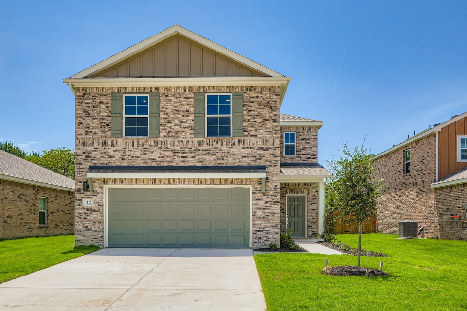 A house with a garage.