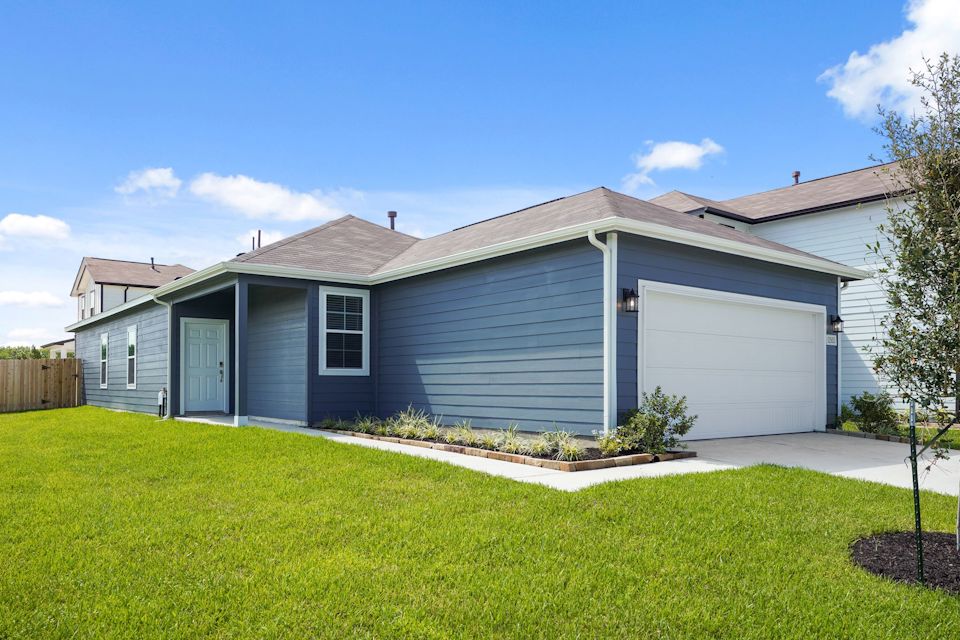 A house with a garage.