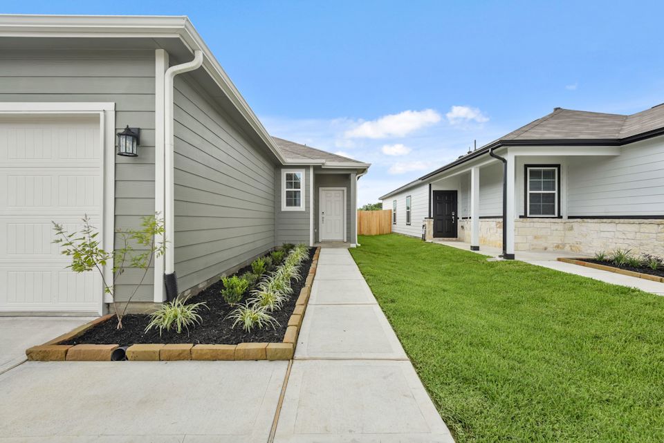 A house with a driveway.