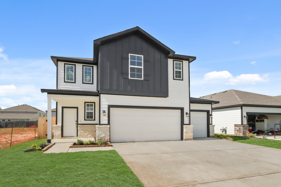 A house with a garage.