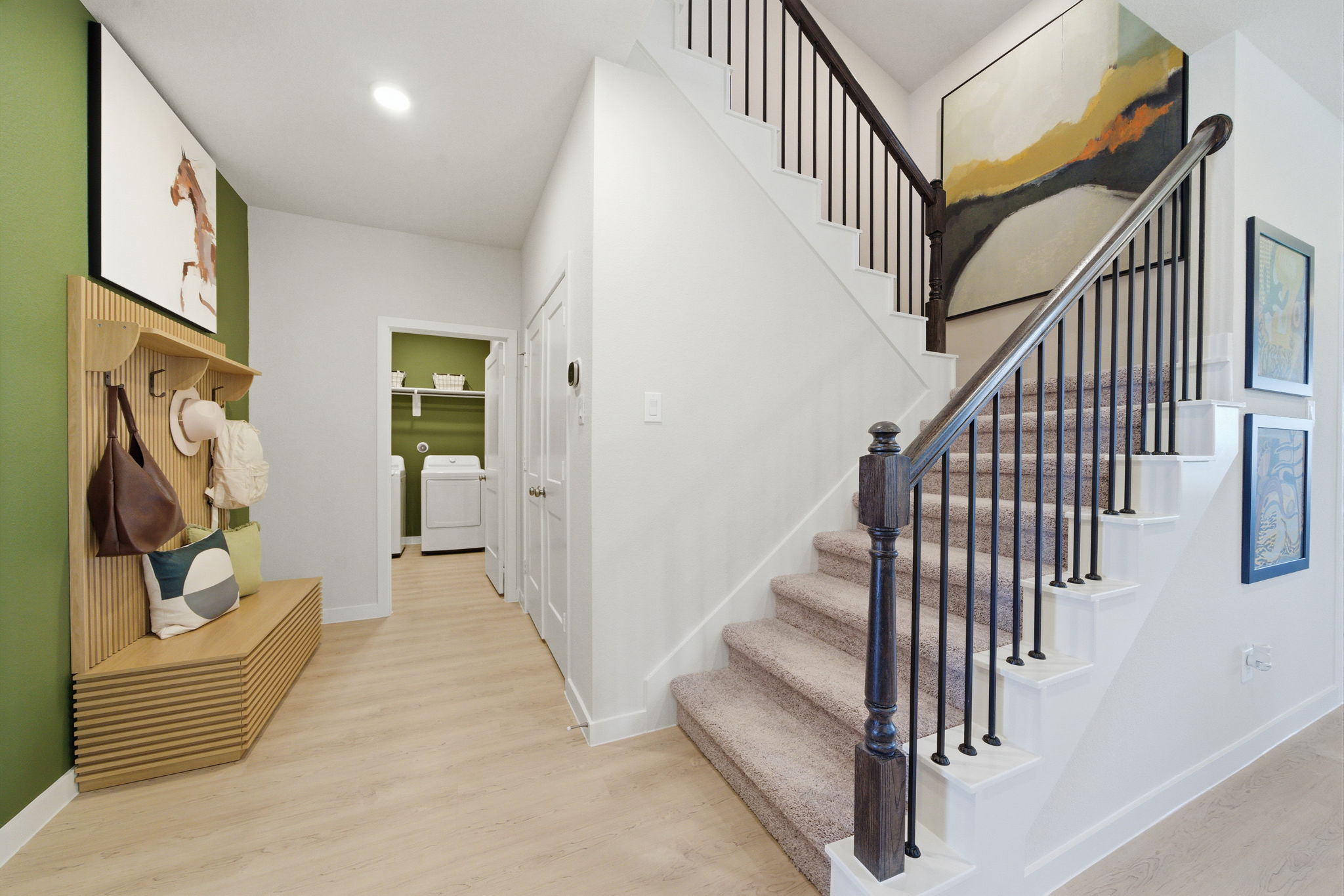 A staircase in a house.