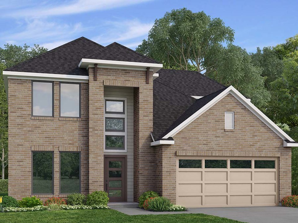 A house with a garage.