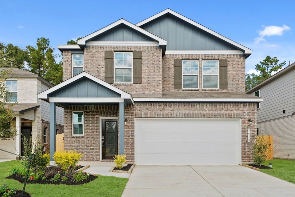 A house with a garage.