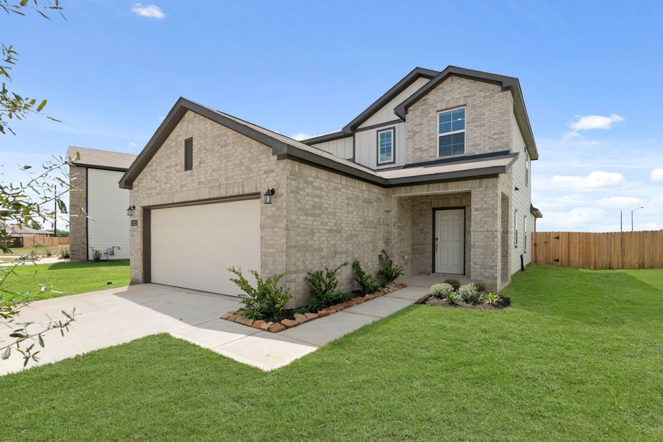A house with a driveway.