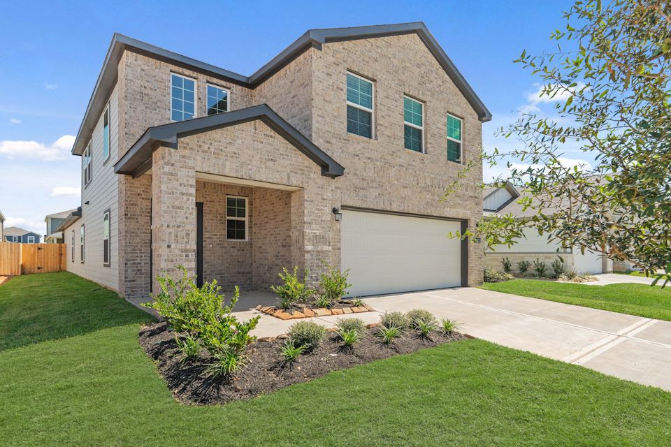 A house with a garage.