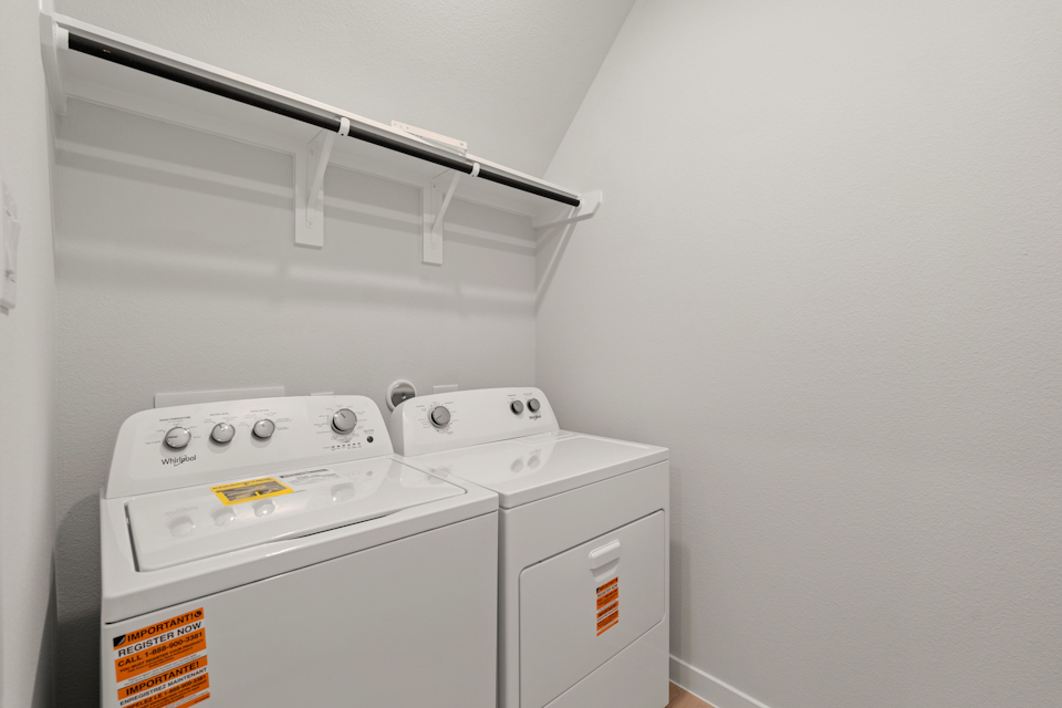 A white washing machine.