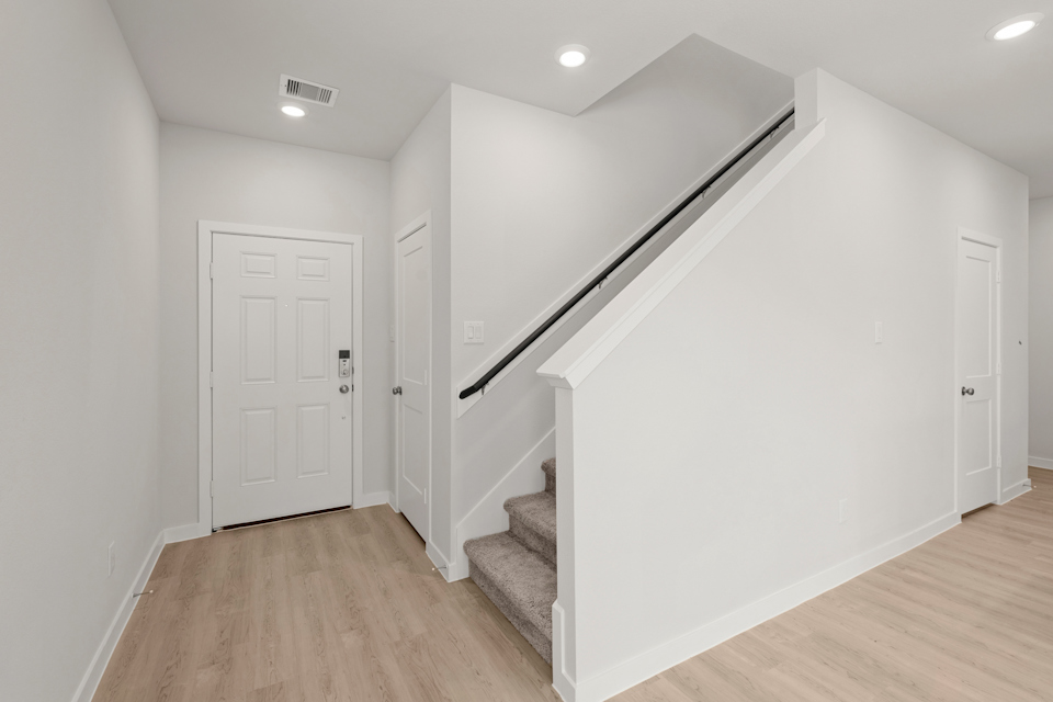 A staircase in a room.