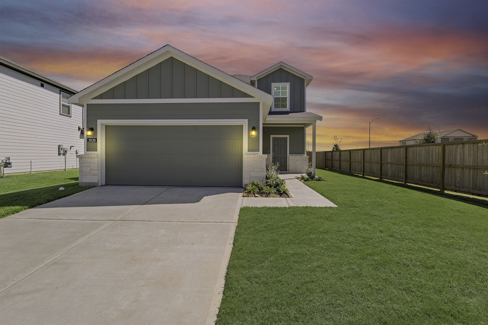 A house with a garage.