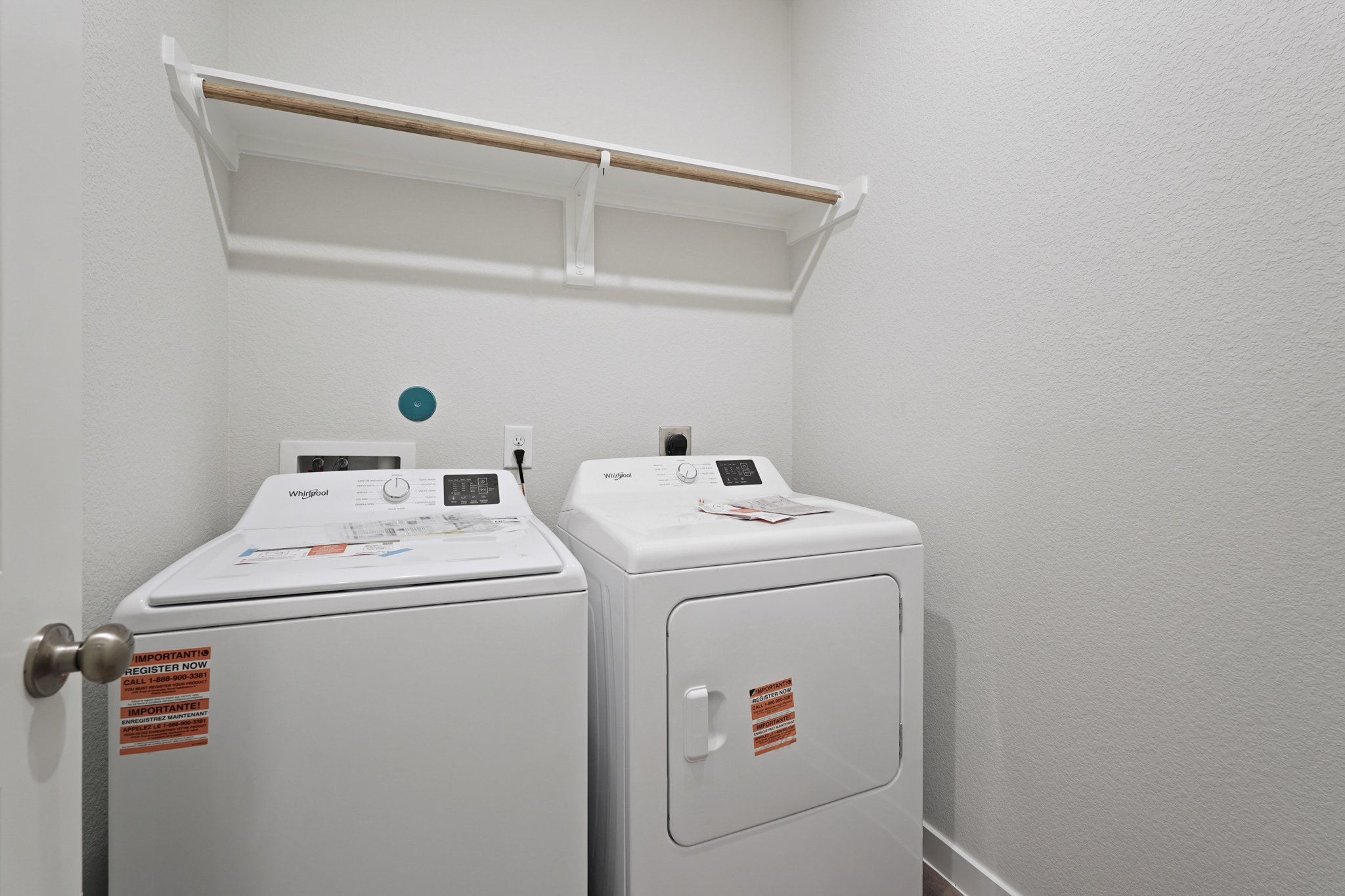 A white washing machine.