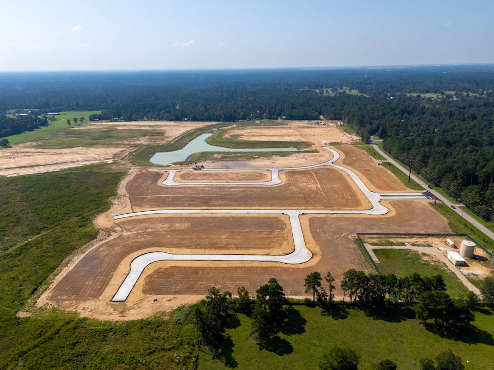 An aerial view of a road.