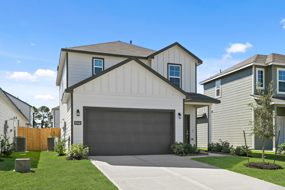 A house with a garage.