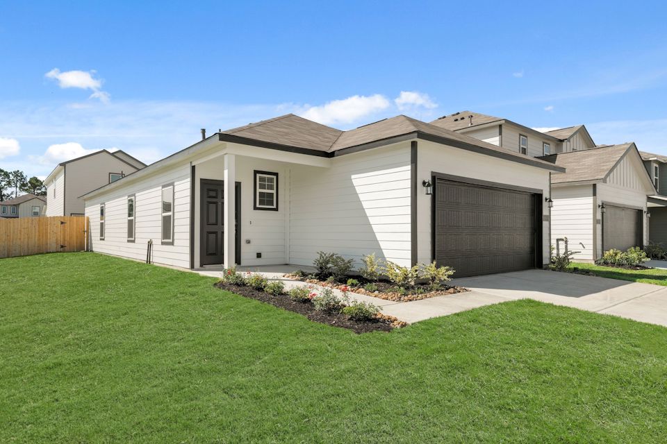 A house with a garage.