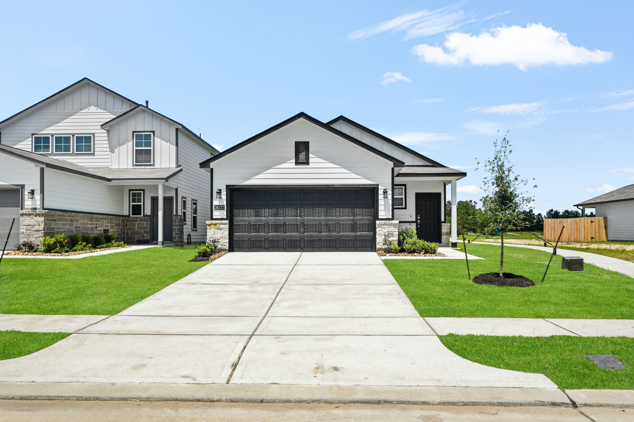 A house with a driveway.