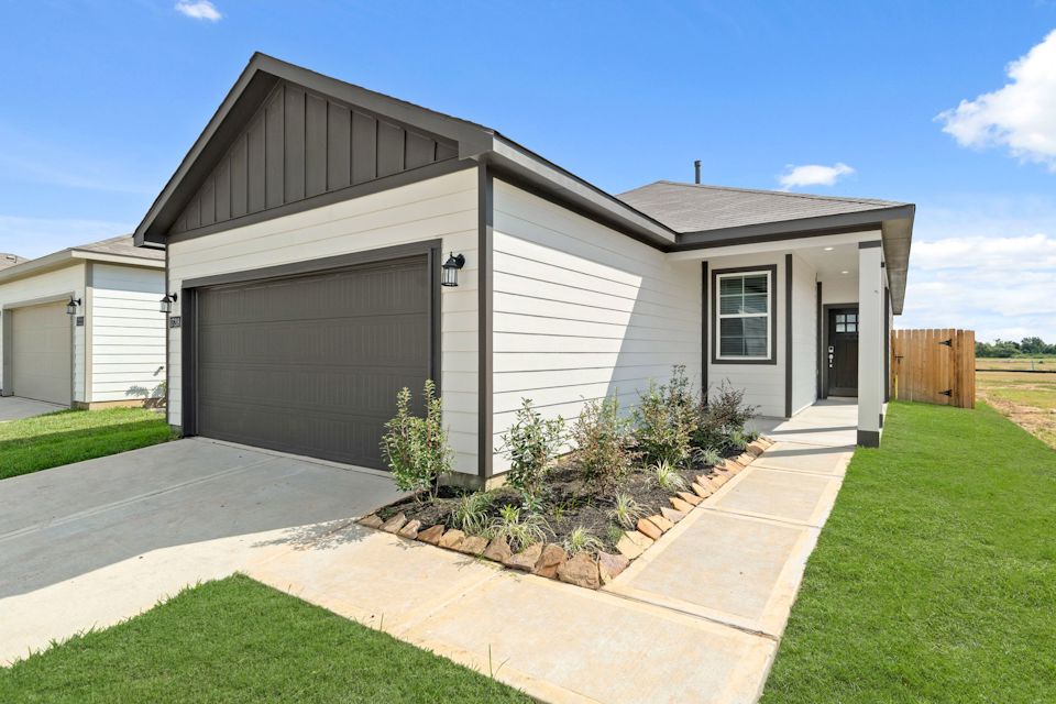 A house with a garage.