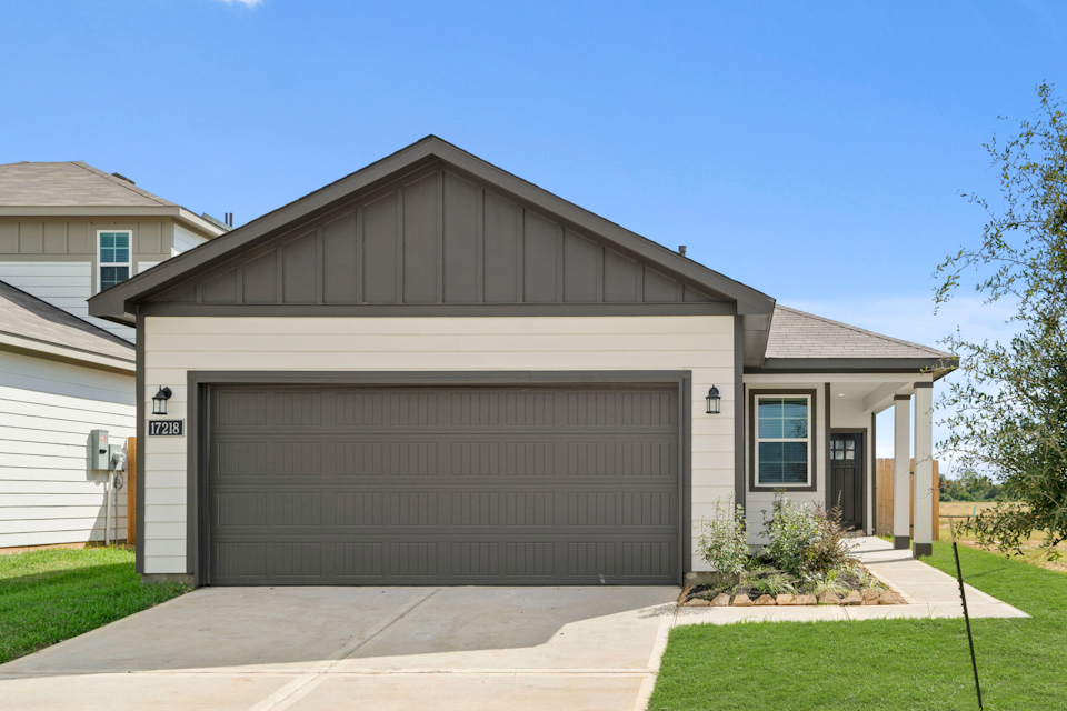 A house with a garage.