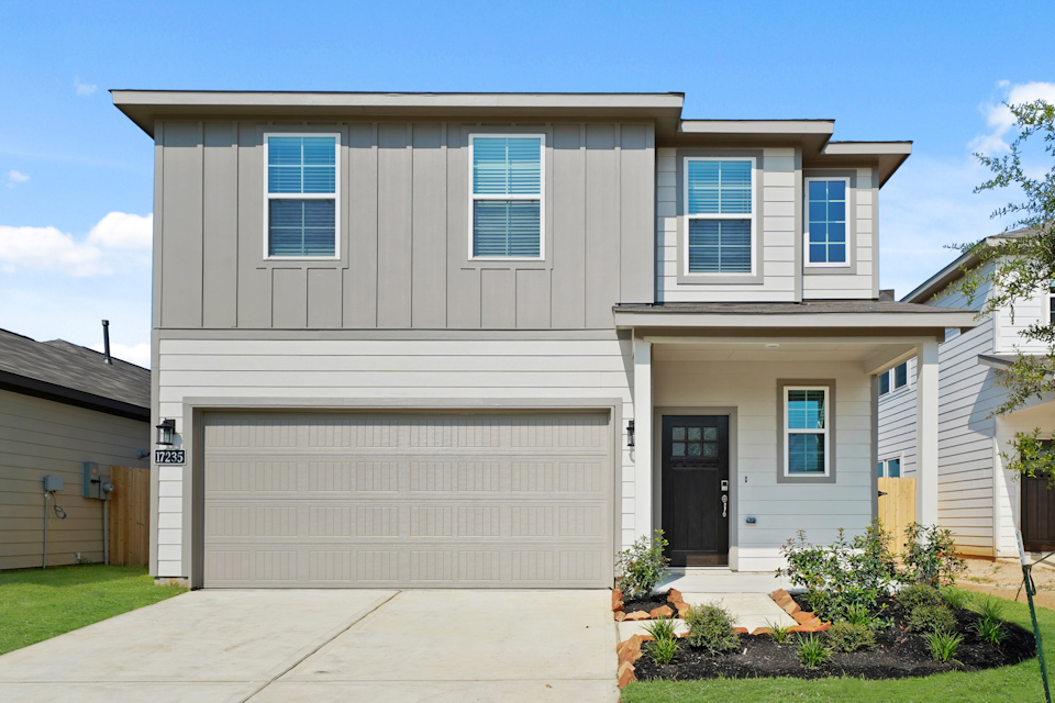 A house with a garage.