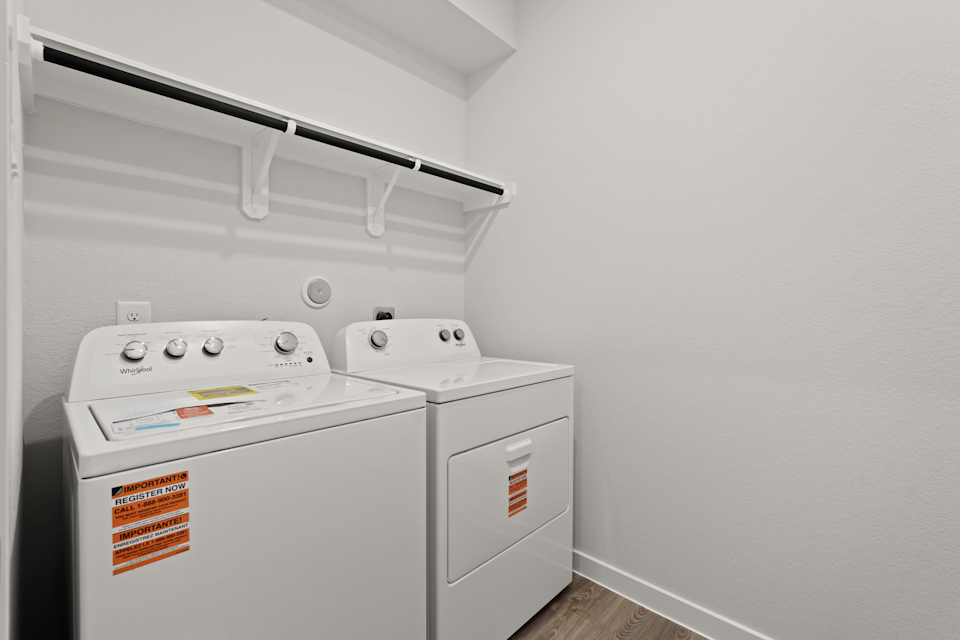 A white washing machine.