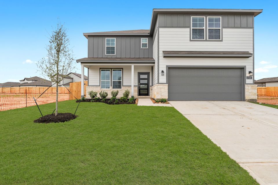 A house with a garage.