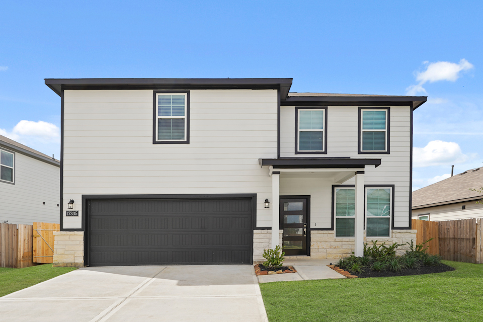 A house with a garage.