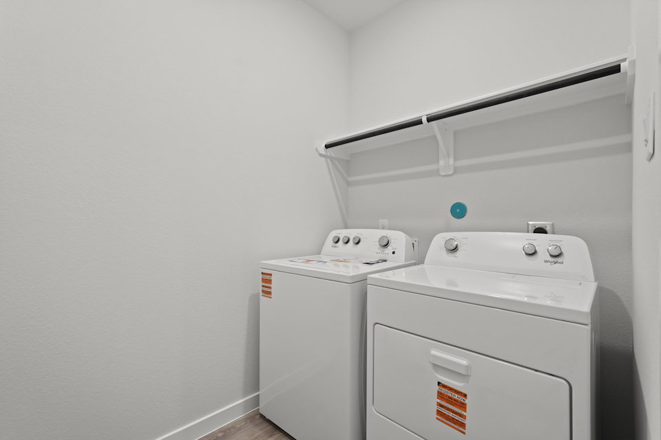 A washing machine and dryer.