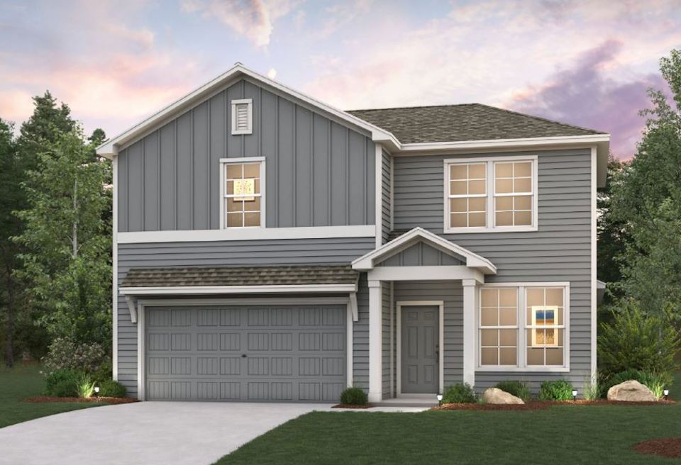 A house with a garage.