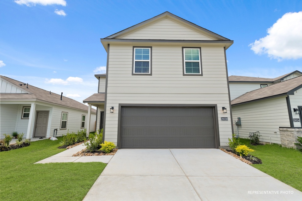 A house with a garage.