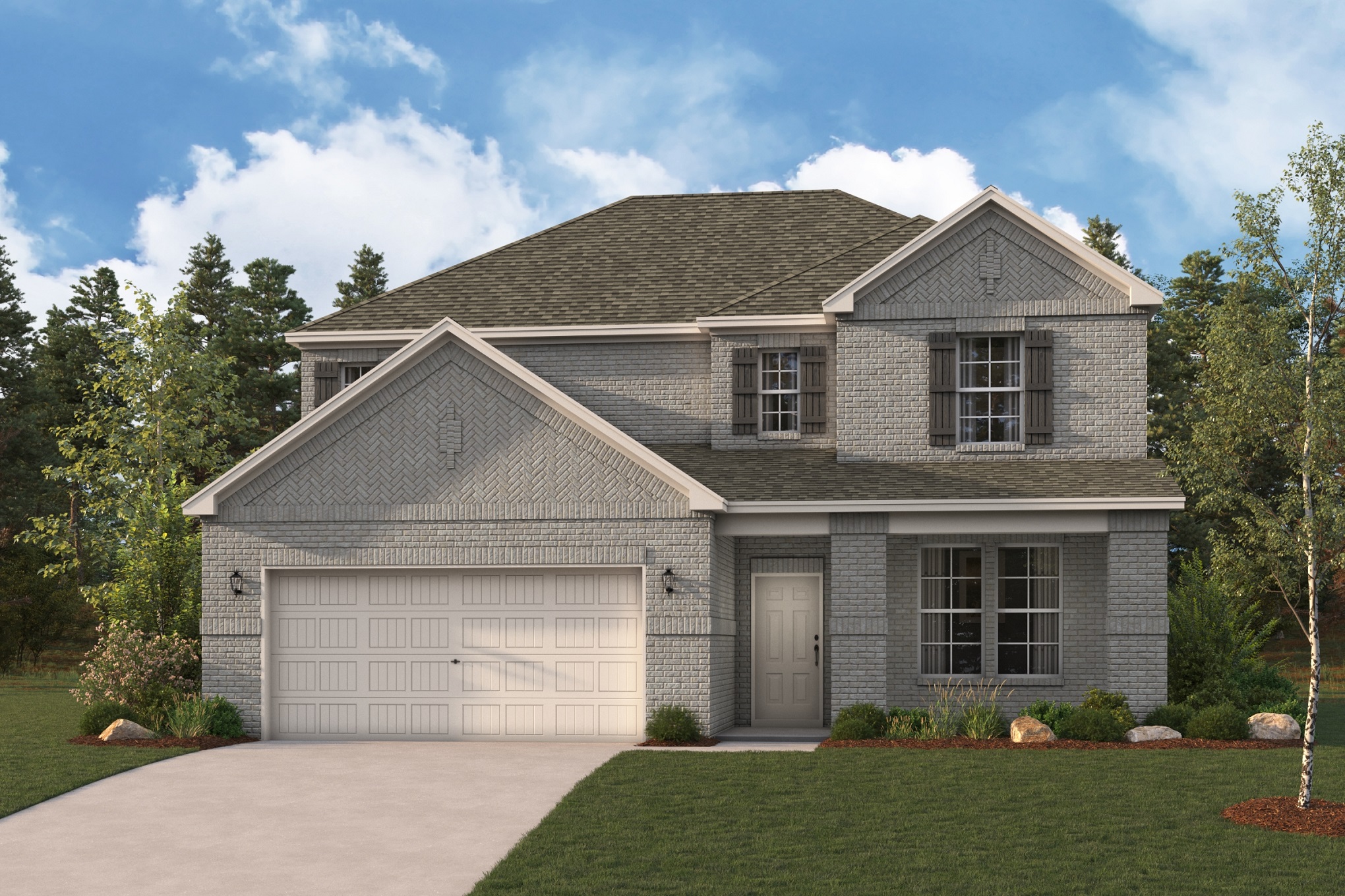 A house with a garage.