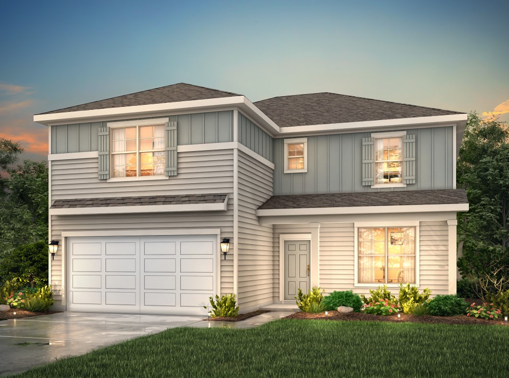 A house with a garage.