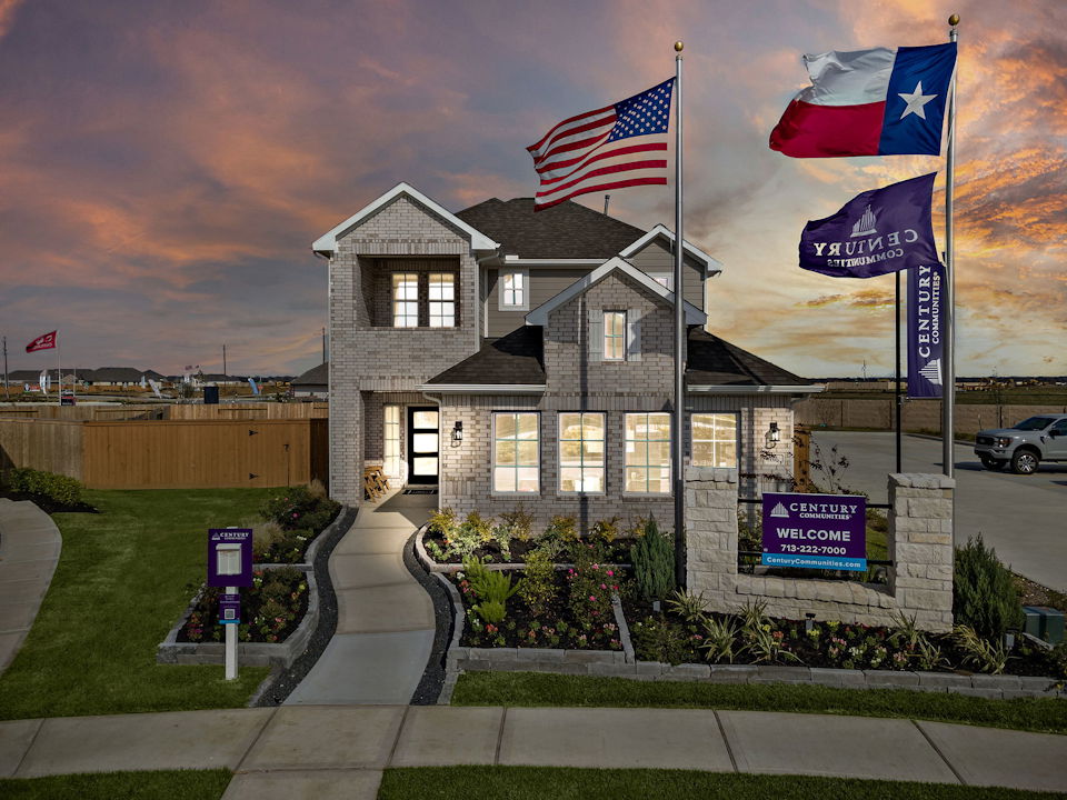 A building with flags in front of it.