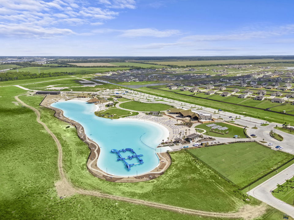 A river running through a city.
