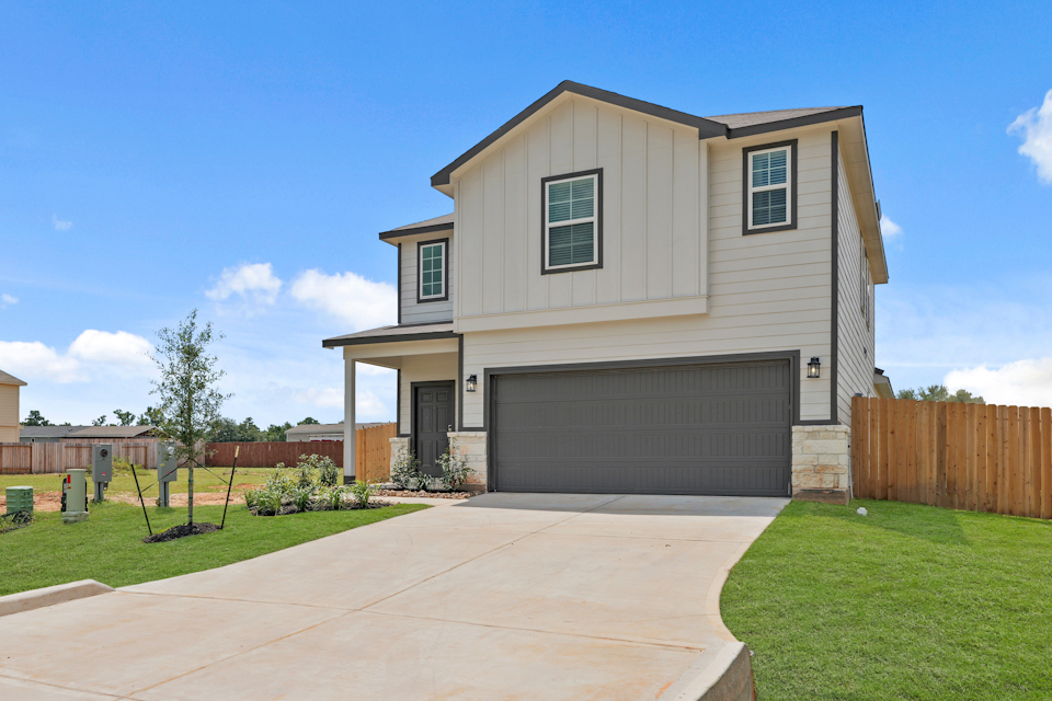 A house with a garage.