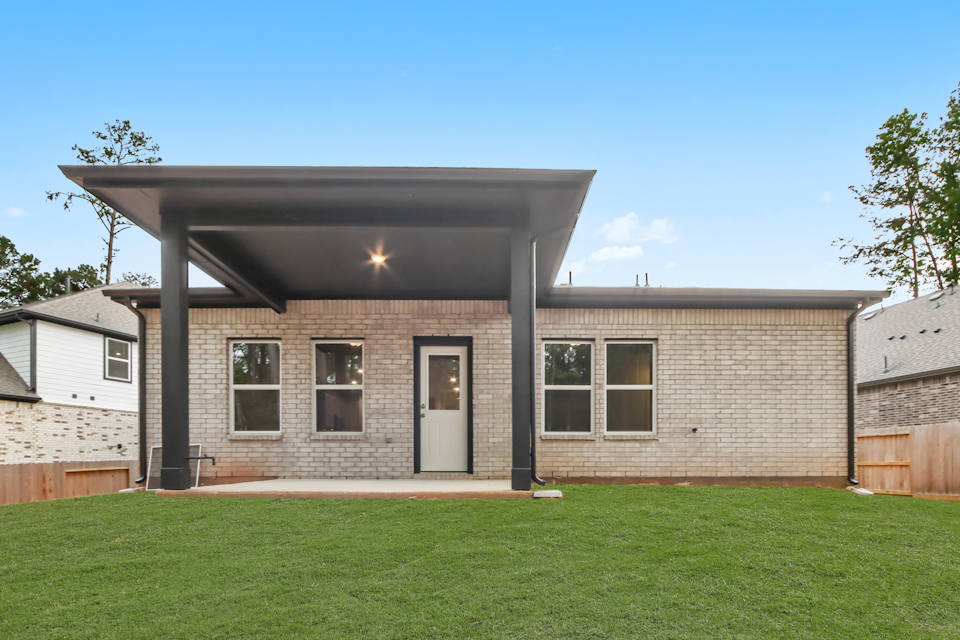 A house with a covered porch.