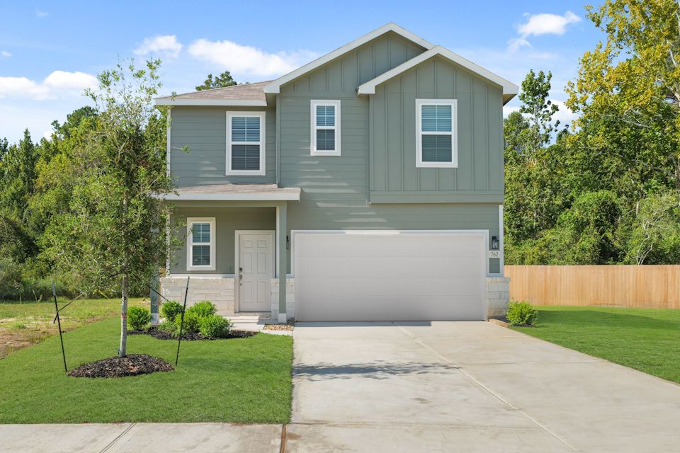 A house with a garage.