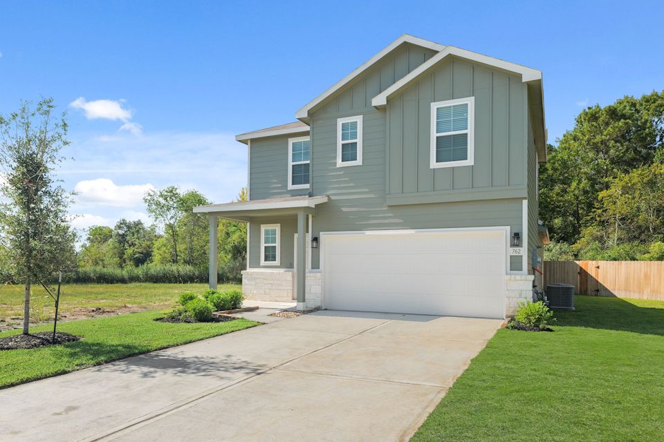 A house with a garage.