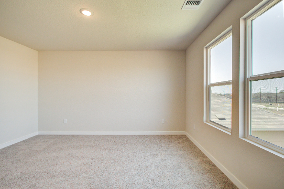 A room with windows.