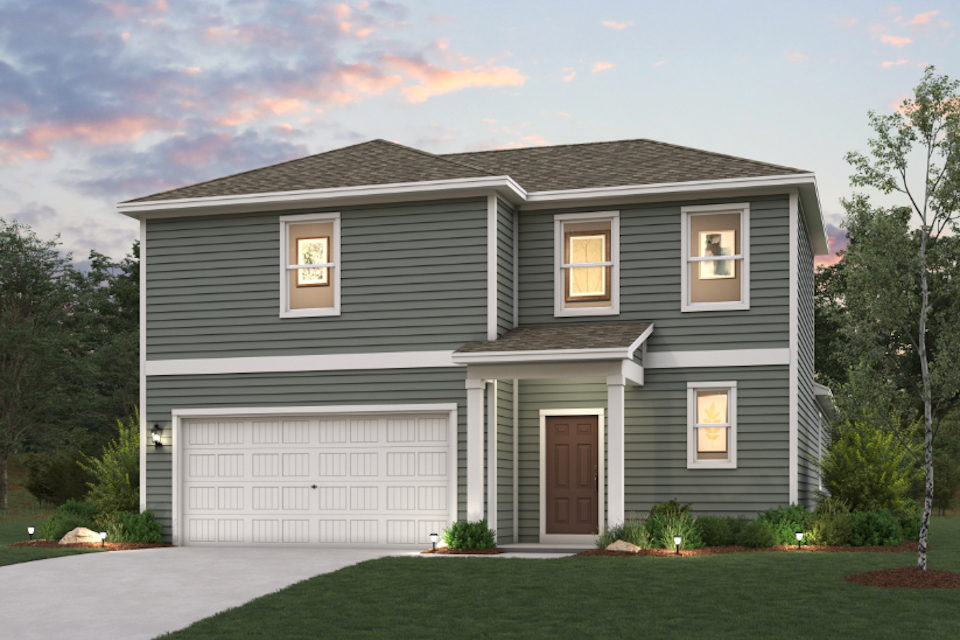 A house with a garage.