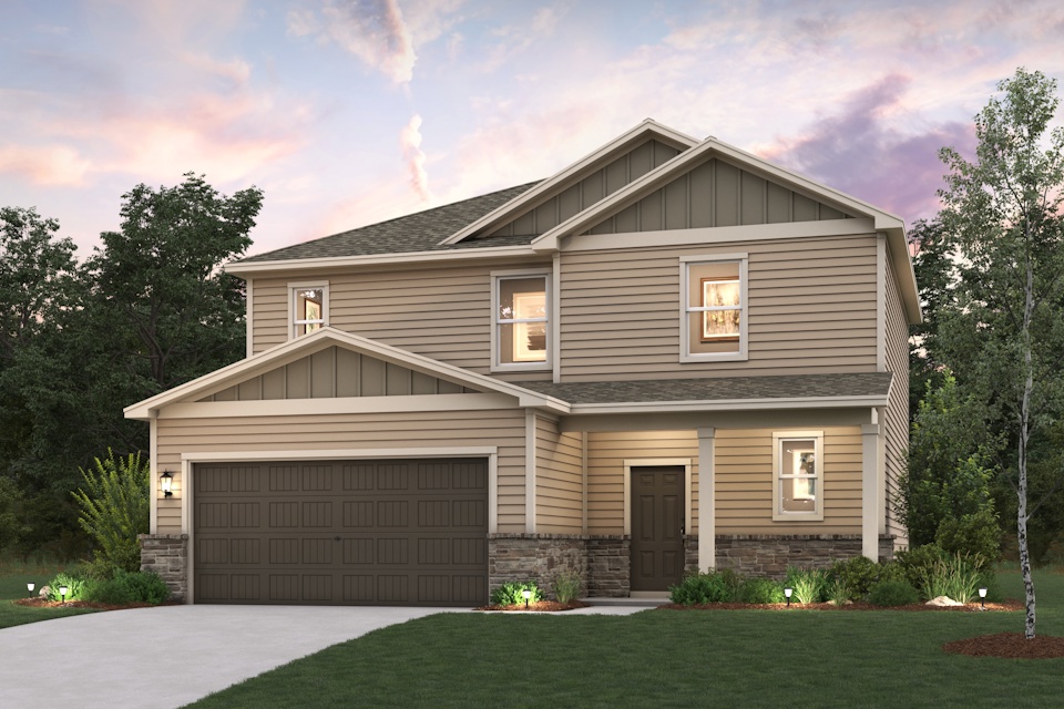 A house with a garage.