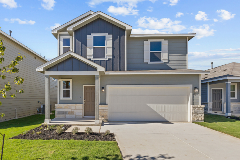 A house with a garage.
