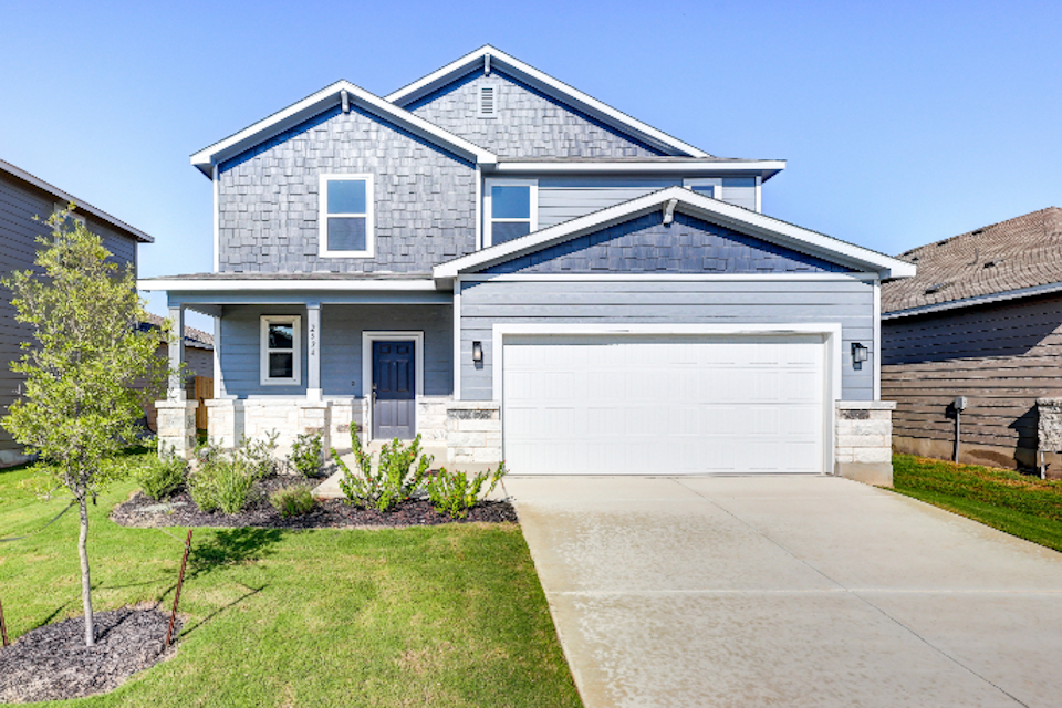 A house with a garage.